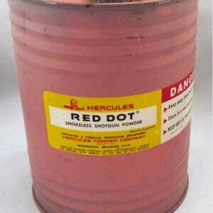 Vintage Hercules red dot powder tin keg can 3 lb empty smokeless pink